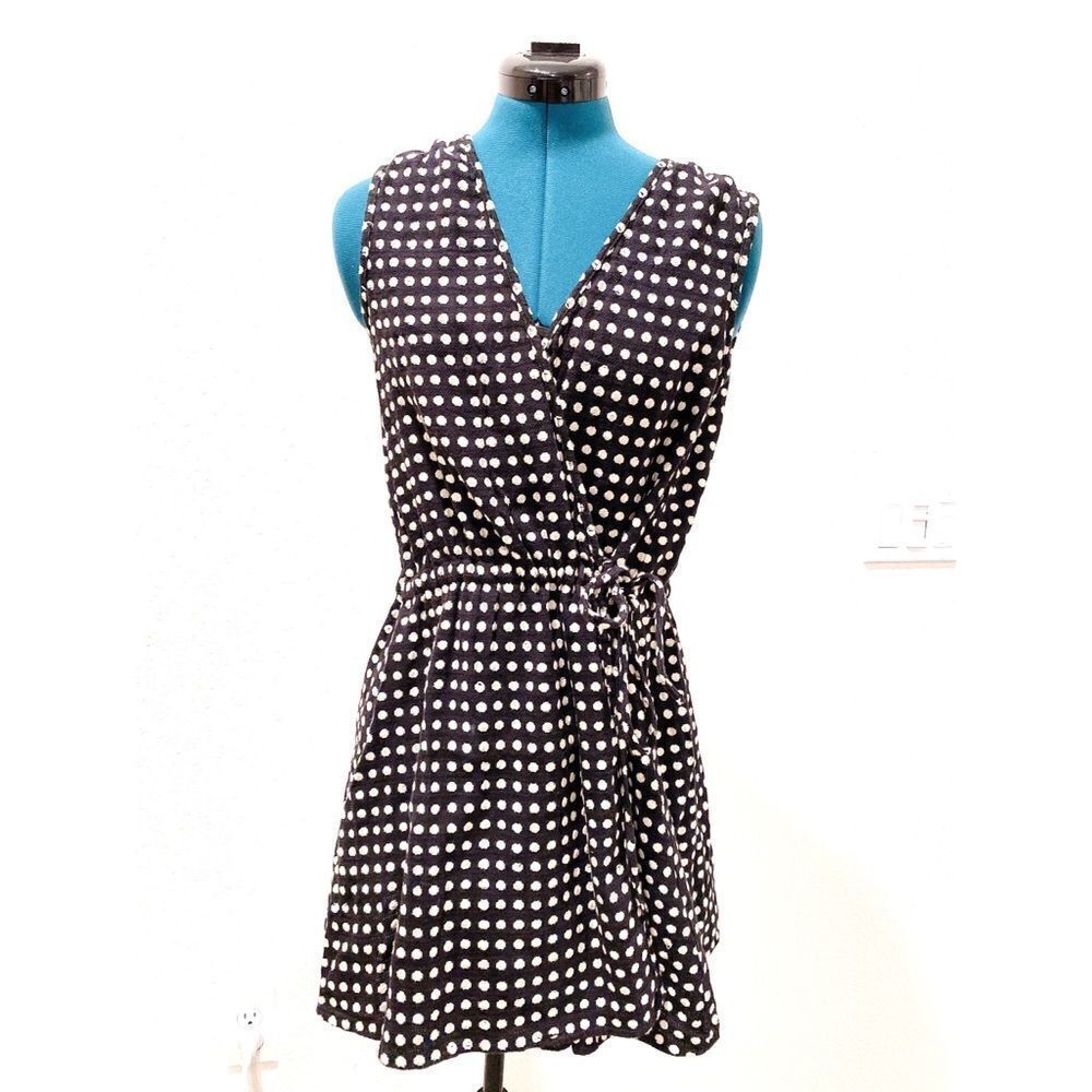 Ace & Jig Polka dot Linen cotton mini wrap dress